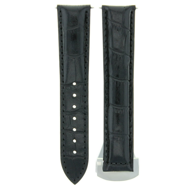 Ewatchparts 20mm Leather Strap Watch Band for Oris Artix Chrono Watch Deployment Clasp Women s Size One size Black