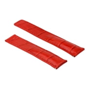 20mm Leather Watch Band Strap, Red, Compatible With Tag Heuer Carrera Twin Time Formula Clasp Red