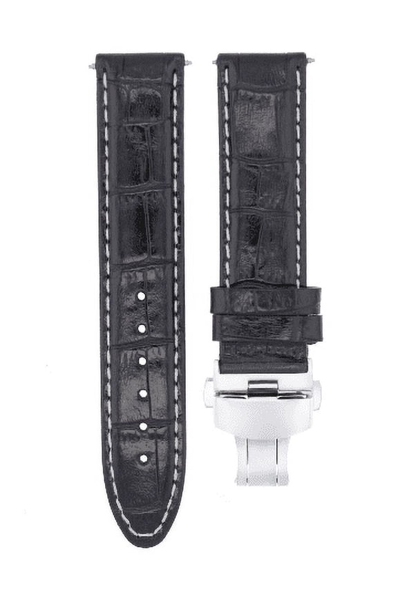 20MM LEATHER WATCH STRAP BAND FOR 36MM ROLEX DATEJUST 16013 16014 WATCH BLACK WS