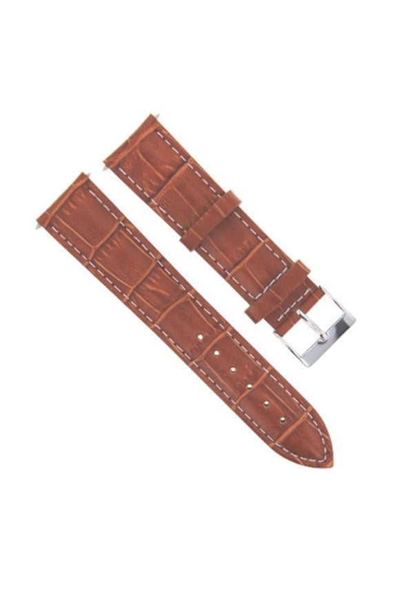 20MM LEATHER WATCH STRAP BAND FOR 36MM ROLEX DATEJUST 16233 16234 TAN WHITE ST