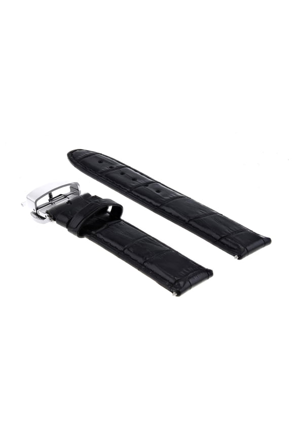 20MM LEATHER WATCH STRAP BAND FOR OMEGA SPEEDMASTER MOON WATCH 1861 CLASP BLACK