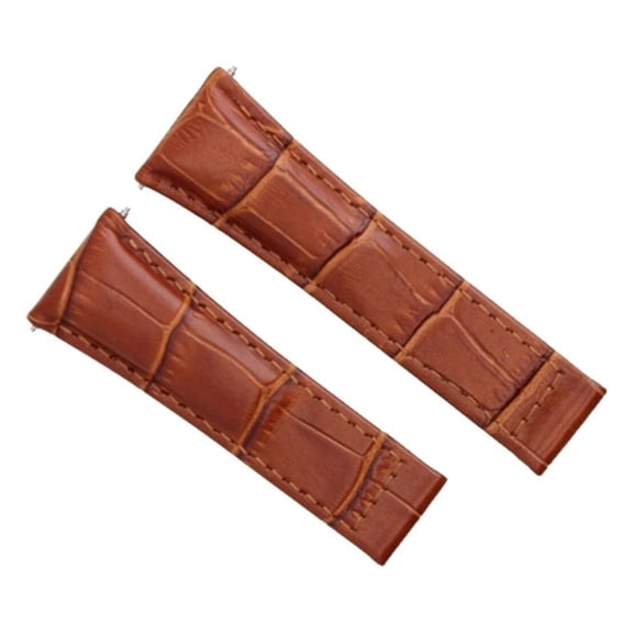 20MM NEW LEATHER STRAP BAND FOR ROLEX DAYTONA 116520 WATCH COGNAC/TAN SHORT