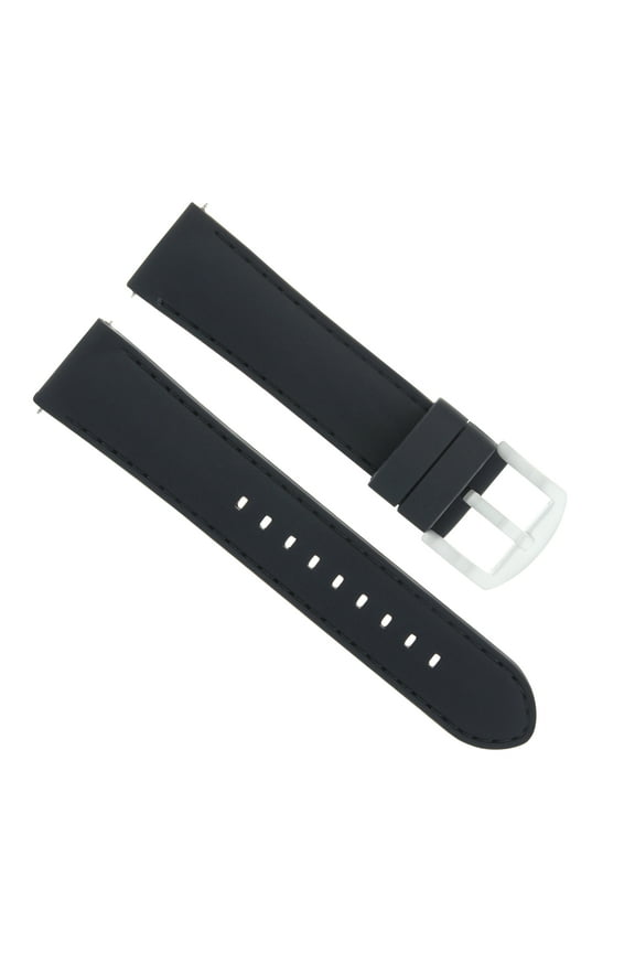 20MM RUBBER BAND STRAP FOR 43MM TISSOT PRC100 T-SPORT CHRONOGRAPH WATCH BLACK