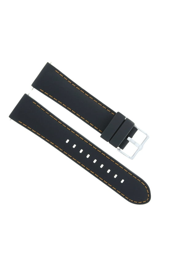 20MM RUBBER BAND STRAP FOR TISSOT PRC100 T-SPORT CHRONOGRAPH BLACK ORANGE STIT