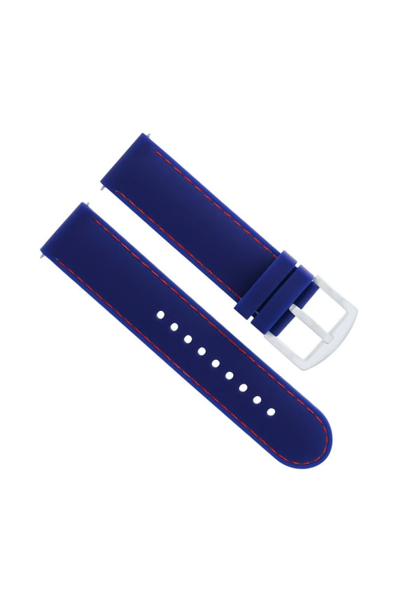 20MM RUBBER DIVER WATCH BAND STRAP FOR OMEGA SPEEDMASTER  MOON WATCH BLUE RED STITCH