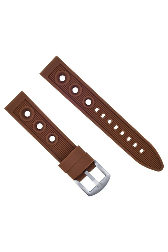 22MM RUBBER RACING DIVER WATCH BAND STRAP FOR TISSOT PRS516 AUTOMATIC BROWN