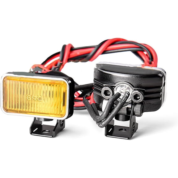 20MM Rectangular Spotlight Retro Simulation Electroplated Reflector Searchlight Headlight for 1:8 1:10 RC Car