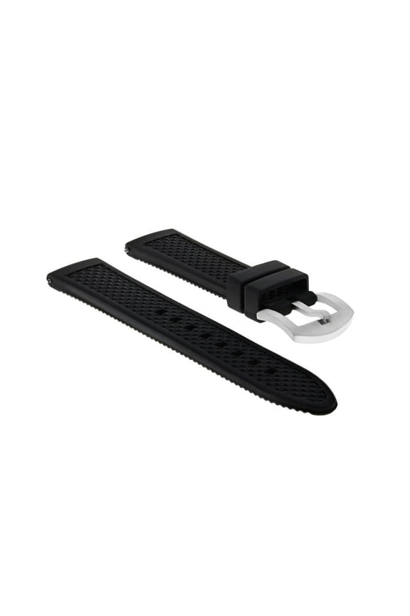 20MM SILICONE RUBBER DIVER WATCH BAND STRAP FOR TISSOT PRS516 RACING BLACK 10P