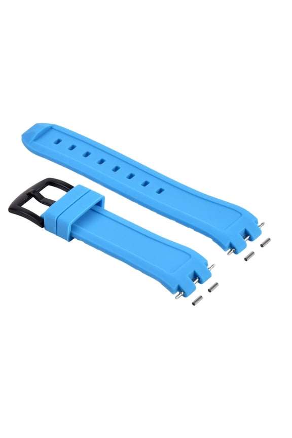 20MM SILICONE RUBBER NEW WATCH BAND STRAP FOR PEBBLE PVD BLACK BUCKLE LIGHT BLUE