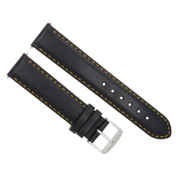 20MM SMOOTH LEATHER WATCH STRAP BAND FOR BAUME MERCIER CAPELAND 65405 BLACK OS