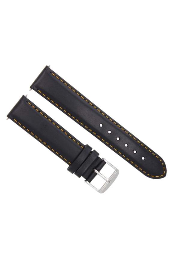 20MM SMOOTH LEATHER WATCH STRAP BAND FOR BAUME MERCIER CAPELAND 65405 BLACK OS