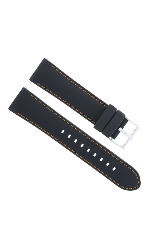 20MM SOFT RUBBER DIVER BAND STRAP FOR CERTINA DS PODIUM BLACK ORANGE STITCH