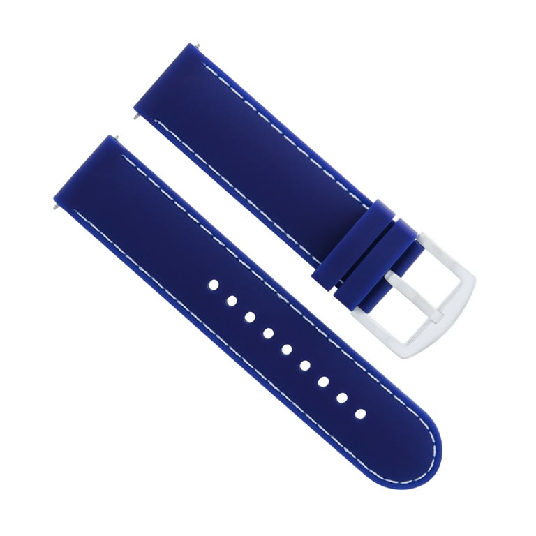 20MM SOFT RUBBER DIVER BAND STRAP FOR GUESS WATCH BLUE WHITE