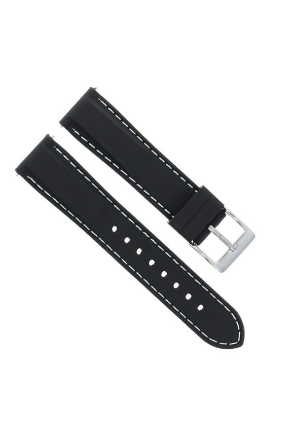 20MM SOFT RUBBER DIVER STRAP BAND FOR IWC 3777 CHRONOGRAPH AUTOMATIC BLACK WS