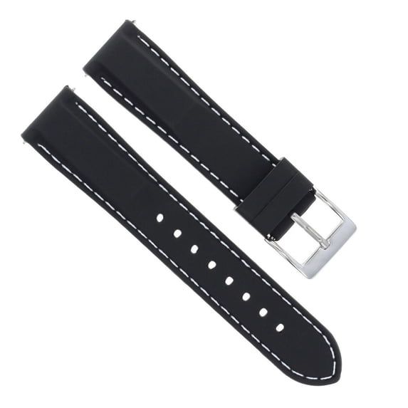 20MM SOFT RUBBER WATCH STRAP DIVER BAND SPORT FOR LONGINES WATCH BLACK WS