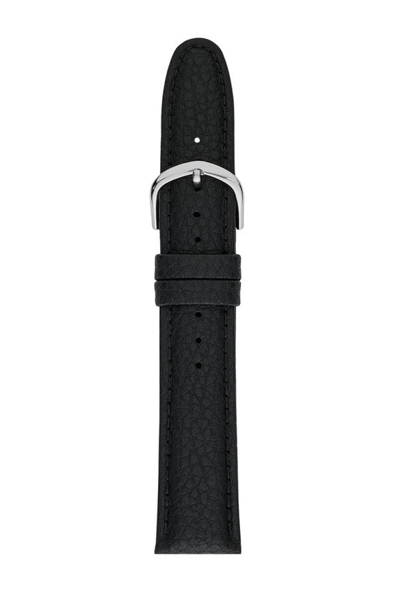 20MM Unisex Black Genuine Leather Textured Replacement Watch Band (FMDBA010)