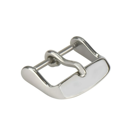 20MM WATCH BUCKLE CLASP PIN STYLE LEATHER RUBBER WATCH BAND STRAP SILVER HEAVY