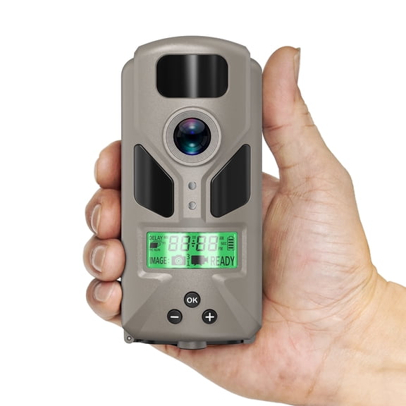 20MP Mini Trail Camera 1080P Hunting Trail Camera with No Glow 940nm Night Vision Motion Activated IP66 Waterproof,80ft Illumination Range Hunting Game Cam for Wildlife Monitoring- Grey