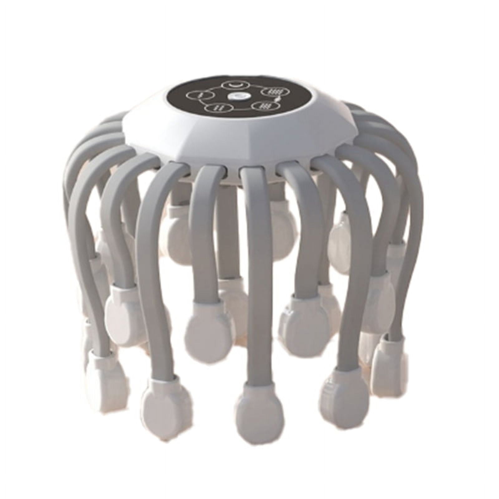 20Massage Heads Scalp Massager Red Light Therapy Vibrator Octopus Scratcher for Relaxation Stress(White)