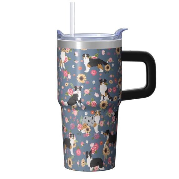 20OZ Cute Dog Outdoor Tumbler with Handle Insulated Stainless Steel Cup Thoughtful Dog Lover Gifts Unique Birthday Christmas Presents for Women Men Lightweight and Portable
