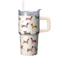 thumbnail image 1 of 20OZ Dog Lover Daily Use Tumbler with Handle Straw and Lid Paw Print Coffee Mug for Women Friends Perfect Holiday Birthday Gifts Portable and Lightweight, 1 of 6
