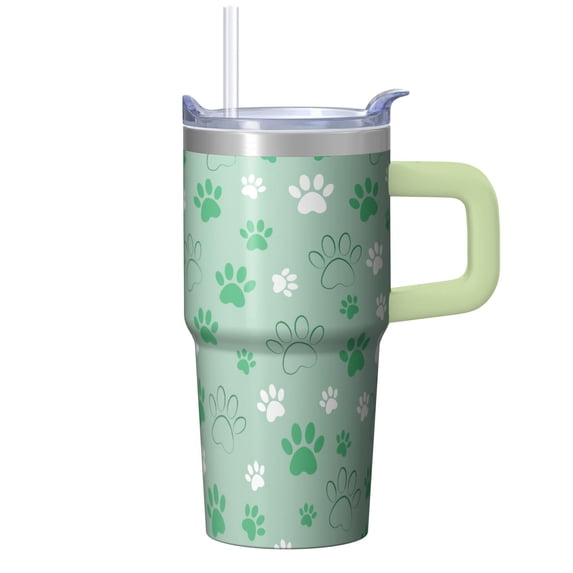 20OZ Dog Pattern Travel Tumbler with Handle Straw and Lid Insulated Coffee Cup for Women Friends Perfect Holiday Birthday Gifts Ideal for Daily Use and Outdoor Trips