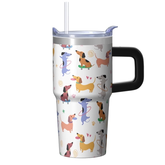 20OZ Dog Paw Outdoor Tumbler with Handle Straw and Lid Insulated Coffee Cup for Women Friends Unique Holiday Birthday Gifts Maintains Drink Temperature for Extended Periods