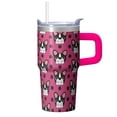 thumbnail image 1 of 20OZ Dog Print Travel Tumbler with Handle Straw and Lid Insulated Coffee Mug for Women Friends Perfect Holiday Birthday Gifts Durable and Easy to Carry, 1 of 6