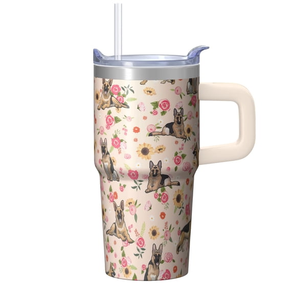 20OZ Dog Themed Daily Use Tumbler with Handle Stainless Steel Insulated Cup Special Dog Lover Gifts Unique Birthday Christmas Presents for Dog Lovers Women Men Fits Most Car Cup Holders