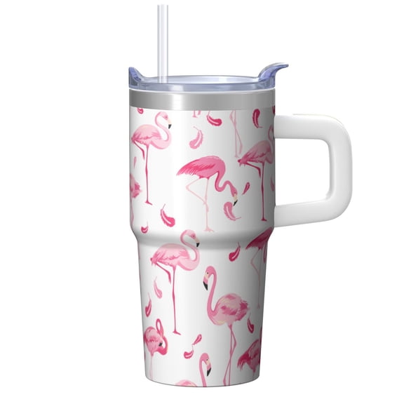 20OZ Flamingo Lover Tumbler with Handle Insulated Travel Cup Great Gifts for Women Ideal for Birthday Christmas Events Daily Hydration Hot Cold Drinks
