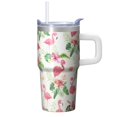 thumbnail image 1 of 20OZ Flamingo Lover Tumbler with Handle Leak Resistant Travel Cup Great Gifts for Women Suitable for Birthday Christmas Events Daily Drinks Commute, 1 of 6