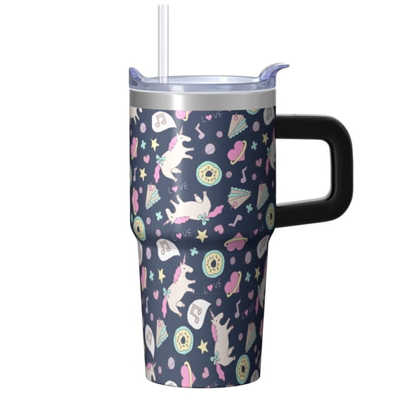 20OZ Unicorn Lover Cup with Handle Insulated Stainless Steel Tumbler Ideal Gifts for Women Suitable for Birthday Christmas and Dance Recitals