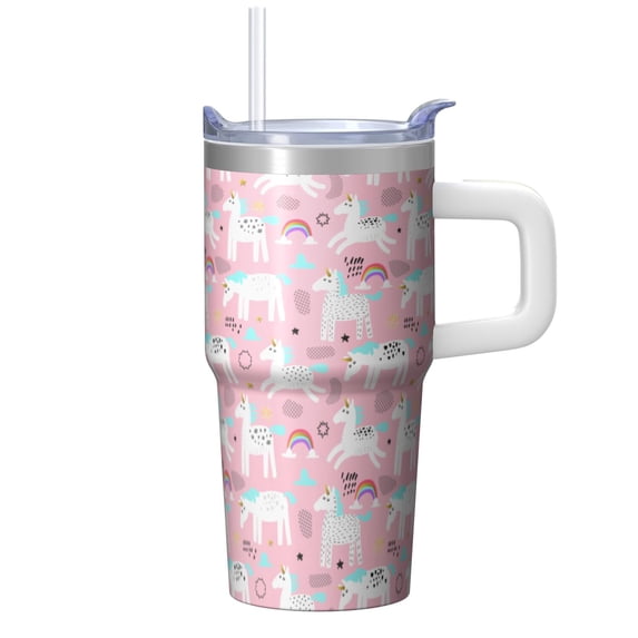 20OZ Unicorn Themed Cup with Handle Insulated Mug for Daily Drinks Ideal Gifts for Women Unicorn Fans Suitable for Birthday Christmas and Photography Workshops