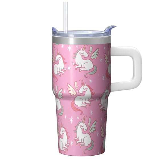 20OZ Unicorn Themed Cup with Handle Insulated Stainless Steel Tumbler Ideal Gifts for Women Unicorn Fans Perfect for Birthday Christmas and Camping Trips