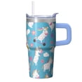 thumbnail image 1 of 20OZ Unicorn Themed Travel Tumbler with Handle and Comfort Grip Straw Double Wall Stainless Steel Insulated Coffee Mug Cup Great Presents for Women Mom Friends on Birthday Christmas Thanksgiving, 1 of 6