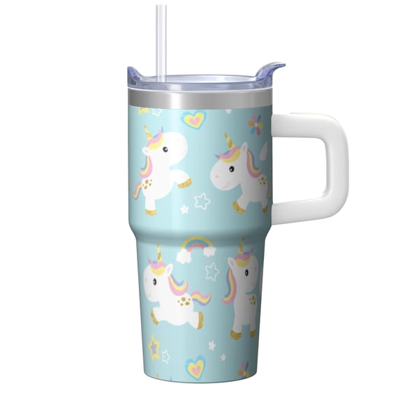 20OZ Unicorn Themed Tumbler with Handle Insulated Mug for Daily Use Great Presents for Women Unicorn Lovers Perfect for Birthday Christmas and Park Picnics