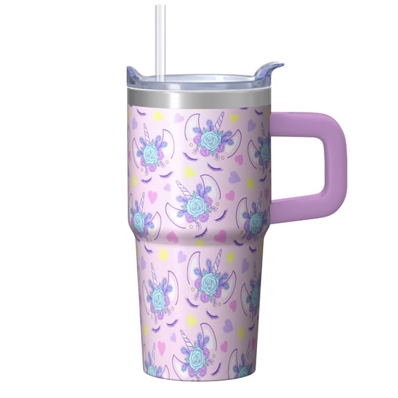 20OZ Unicorn Tumbler with Handle Insulated Stainless Steel Mug Great Presents for Women Unicorn Fans Perfect for Birthday Christmas and Pottery Classes