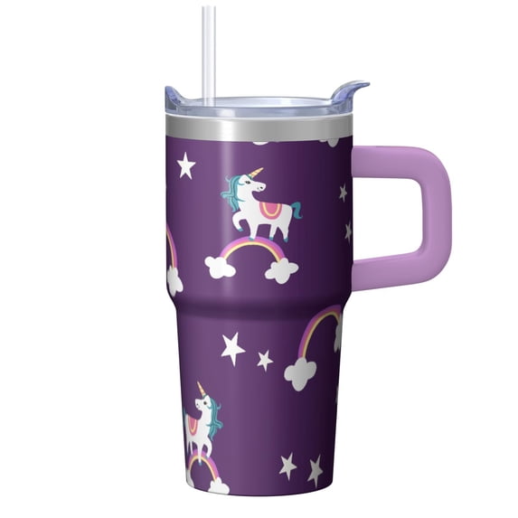 20OZ Unicorn Tumbler with Handle Stainless Steel Insulated Mug Thoughtful Gifts for Women Unicorn Lovers Suitable for Birthday Christmas and Fitness Bootcamps