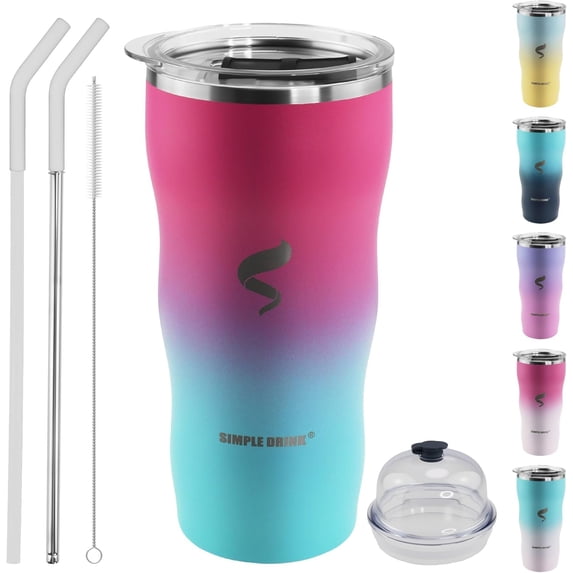 20Oz Insulated Tumbler With Straw And Lid, Stainless Steel Coffee Cup ...