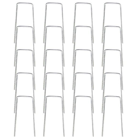 20PC 4 Inch Landscape Staples & 16 PC 6 Inch U Shaped Ground Stakes, Garden Staples, Weed Block Fabric Ground Stakes, Lawn Landscape Fabric Stakes, Ground Stakes, Yard Turf Fastener Hooks,36PC
