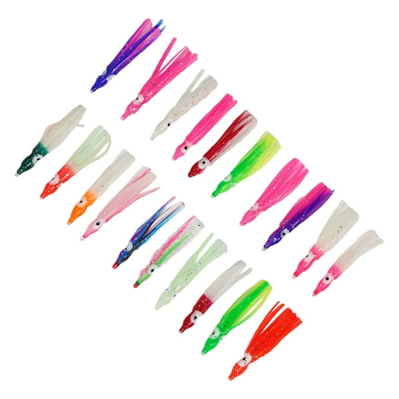 20PC Artificial Octopus Squid Soft Fishing Lures Bait Saltwater Colorful 5-16Cm