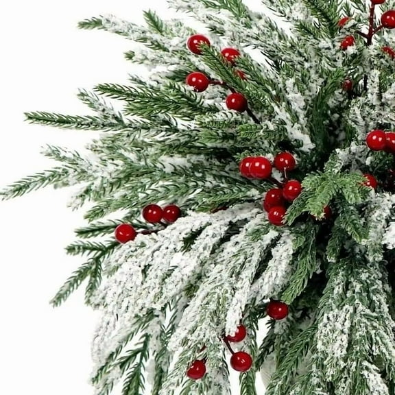 20PC Artificial Red Berries Branches, Colorful Pretty Christmas Artificial Norfolk Garland with Festive Red Berries, Xmas Destop Flower Decor
