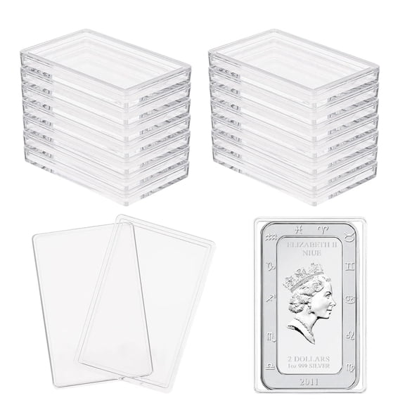 20PC Coin Cases Holder Capsules Direct Fit 1oz Silver Bar One Troy Ounce Bar