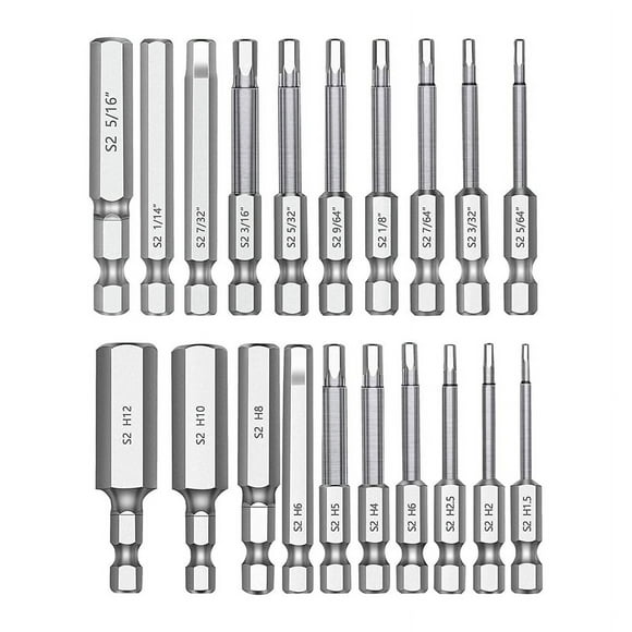 20PC Hex Head Hex Wrench Drill Bit Set 2.3Inch Long 1/4Inch Diameter Quick Release xc8116