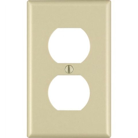 20PC Leviton Leviton - 86003-000 - Ivory 1 gang Thermoset Plastic Duplex Outlet Wall Plate - 1/Pack