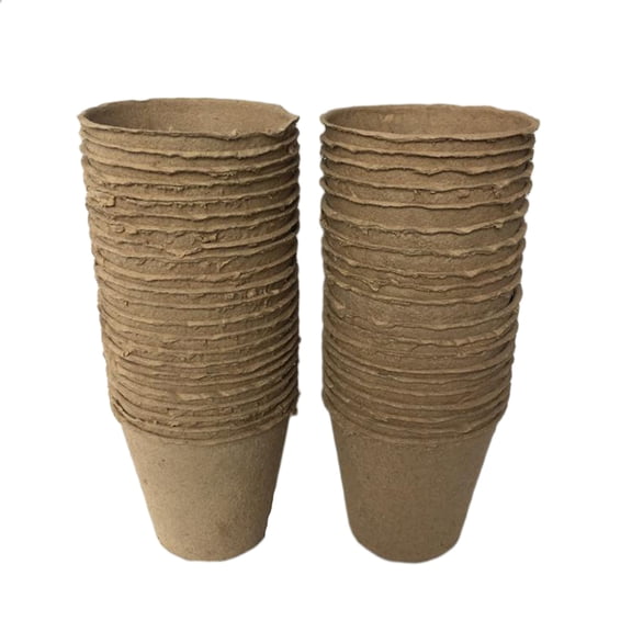 20-Pack Biodegradable Paper Pulp Nursery Pots with Breathable Design, Self-Absorbing, Water-Saving, Drought-Resistant Garden Planting Cups