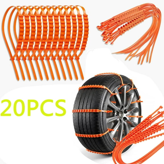 20PC Reusable Anti Snow Chains Of Car, Anti Skid Tire Chains,Tire Ties For Snow,Antiskid Tire Socks For Snow,Tire Chains For Pickup Trucks,Car Tire Antislip Chain,Snow Removal Device For Car