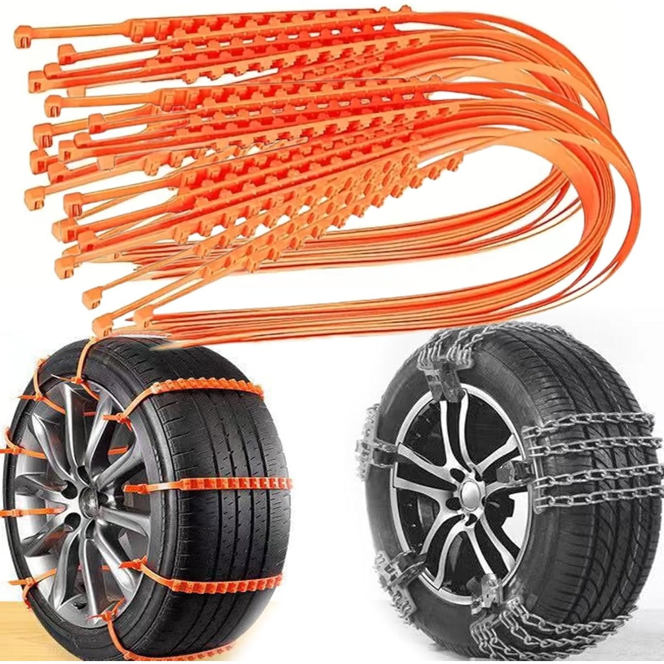 20PC Tire Zip Ties For Snow, Anti Skid Tire Socks For Snow, Tire Chain, Tire Chains For Pickup Trucks, Snow Zip Ties For Tires, Car Tire Snow Chains Zip Tie, Snow Tire Straps, Snow Removal Device