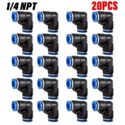 20PC Tube fitting Male elbow, swivel push to connect, 1/4" Tube x 1/4 NPT