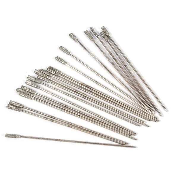20PCS 1.2mm Emery Coated Lapidary Drill Bits Solid Needle for Jewelry Agate Glass Ceramic Stone Drilling with 0.6mm Shank